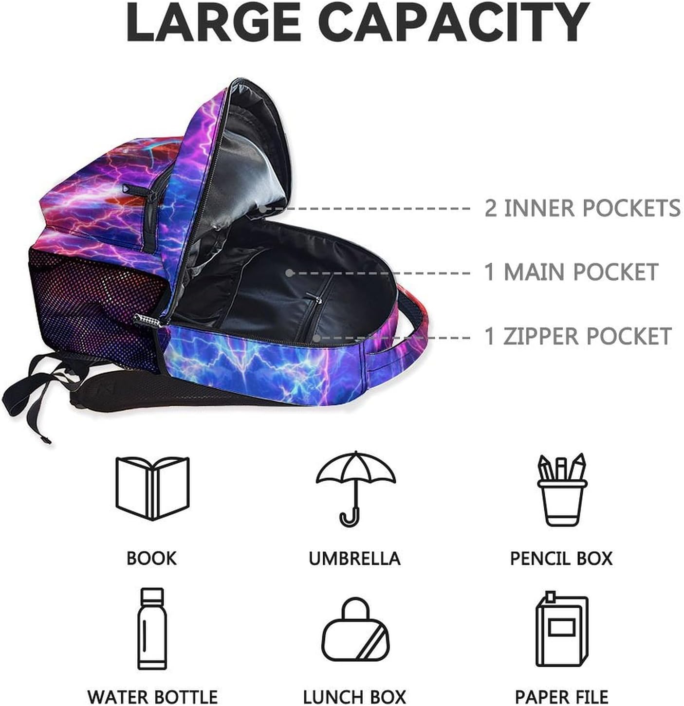 Kids Backpack for Boys - Shark Backpacks for Elementary School, Preschool - 17 Inch Large Capacity Students Bookbag for Travel, Outdoor