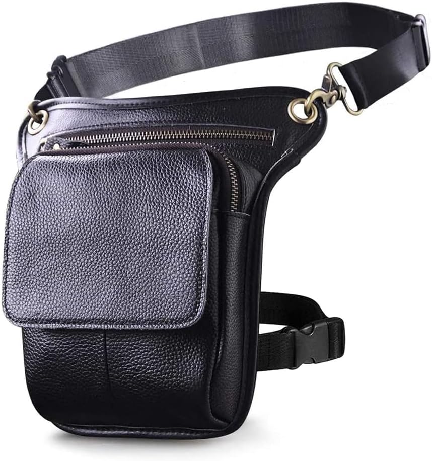 Leather Waist Pack Drop Leg Bag for Men Women Belt Bumbag Multi-Purpose Motorcycle Bike Outdoor