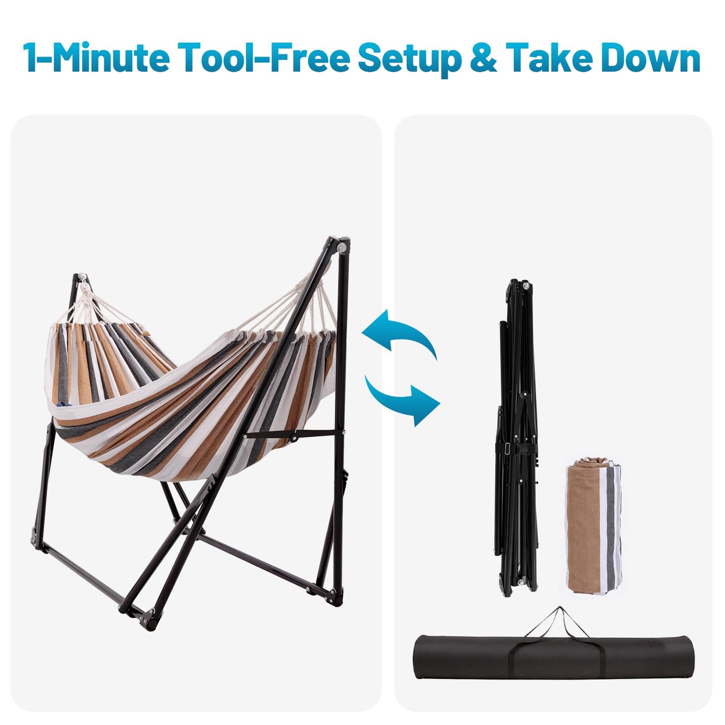 LIEVIM Portable Hammock with Stand for Outside or Inside,No Tree Required