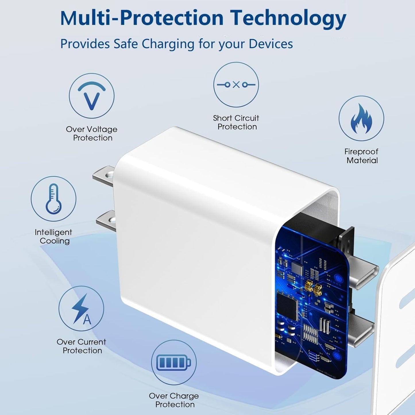 Dual Port 45W iPhone 17 16 15 Charger and 10ft Type C to C Cable Cord Long, USB C Fast Wall Charging Block Plug Power Adapter for Apple iPhone 17 Pro Max/17 Air/16 Pro/16 Plus/15/15 Mini/iPad/Samsung