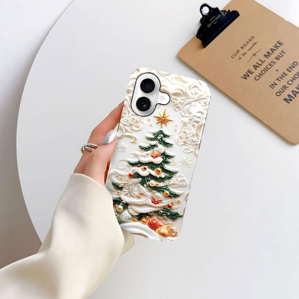Case for iPhone 17 - Slim Fit Anti-Scratch Phone Case for Girl Women - Christmas Tree Stained Glass (Glossy)