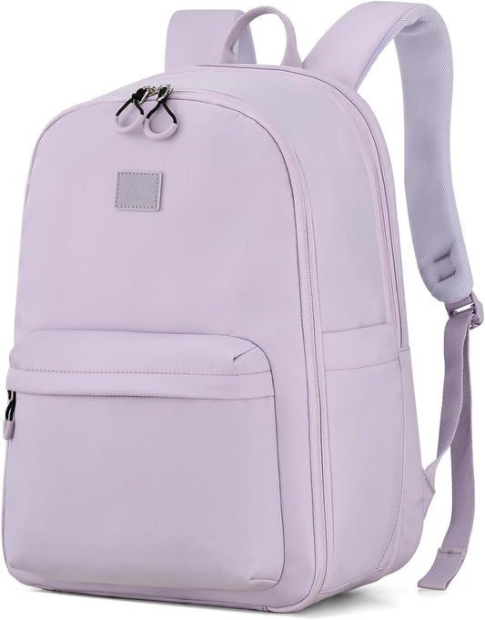 Hanke Expandable Travel Backpack for Women Men, 30L Carry On Backpack Flight Approved, Water Resistant Personal Item Travel Bag Fits 15.6 Inch, Dry & Wet Pocket Weekender Daypack, Taro Purple