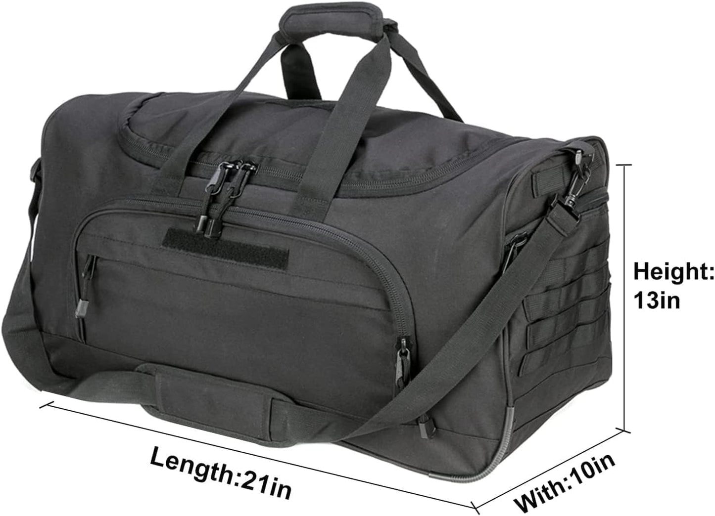 HYKING Gym Bag for Women & Men Tactical Duffle Military Weekender Work Out Lightweight Waterproof Sports Tote Shoe Pocket Black