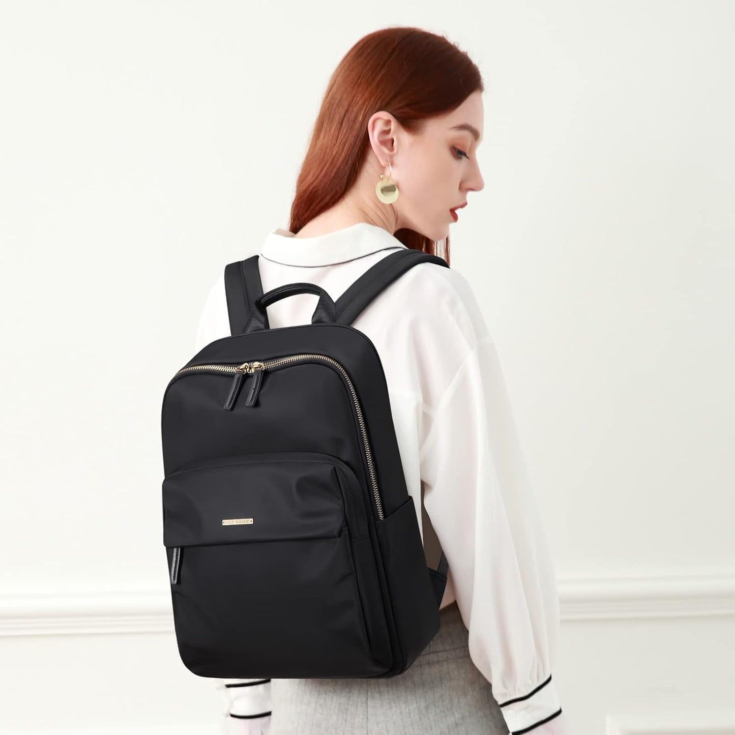 GOLF SUPAGS Laptop Backpack for Women Fits 14 Inch Notebook Casual Daypack Purse Work Travel College Bag (Black)