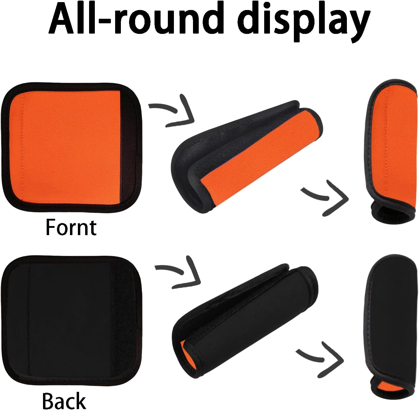 8 Pcs Luggage Handle Wrap Soft Comfortable Luggage Handle Sleeve Travel Suitcase Accessory with Padded Grip Colorful Luggage Identifier Tag for Easy Travel and Identification (4 Color)