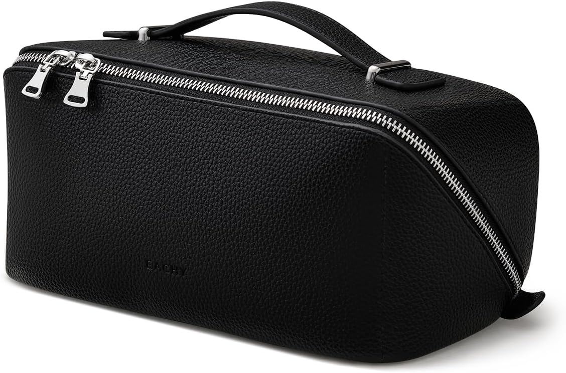 EACHY Makeup Bag,Large Capacity Travel Makeup Bag,Waterproof Portable Open Flat Toiletry Bag
