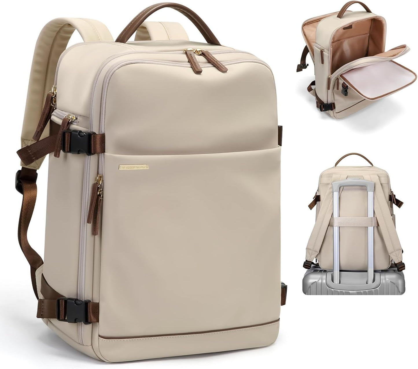 GOLF SUPAGS Laptop Backpack with Separate Laptop Compartment Fits 15.6 Inch Notebook Large Capacity Computer Bag for Women Work Travel College Backpacks (Apricot)