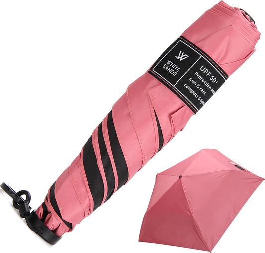 WHITE SANDS MOJA Ultralight Travel Umbrella Compact, Foldable, UPF 50+ Sun Protection LUNOA