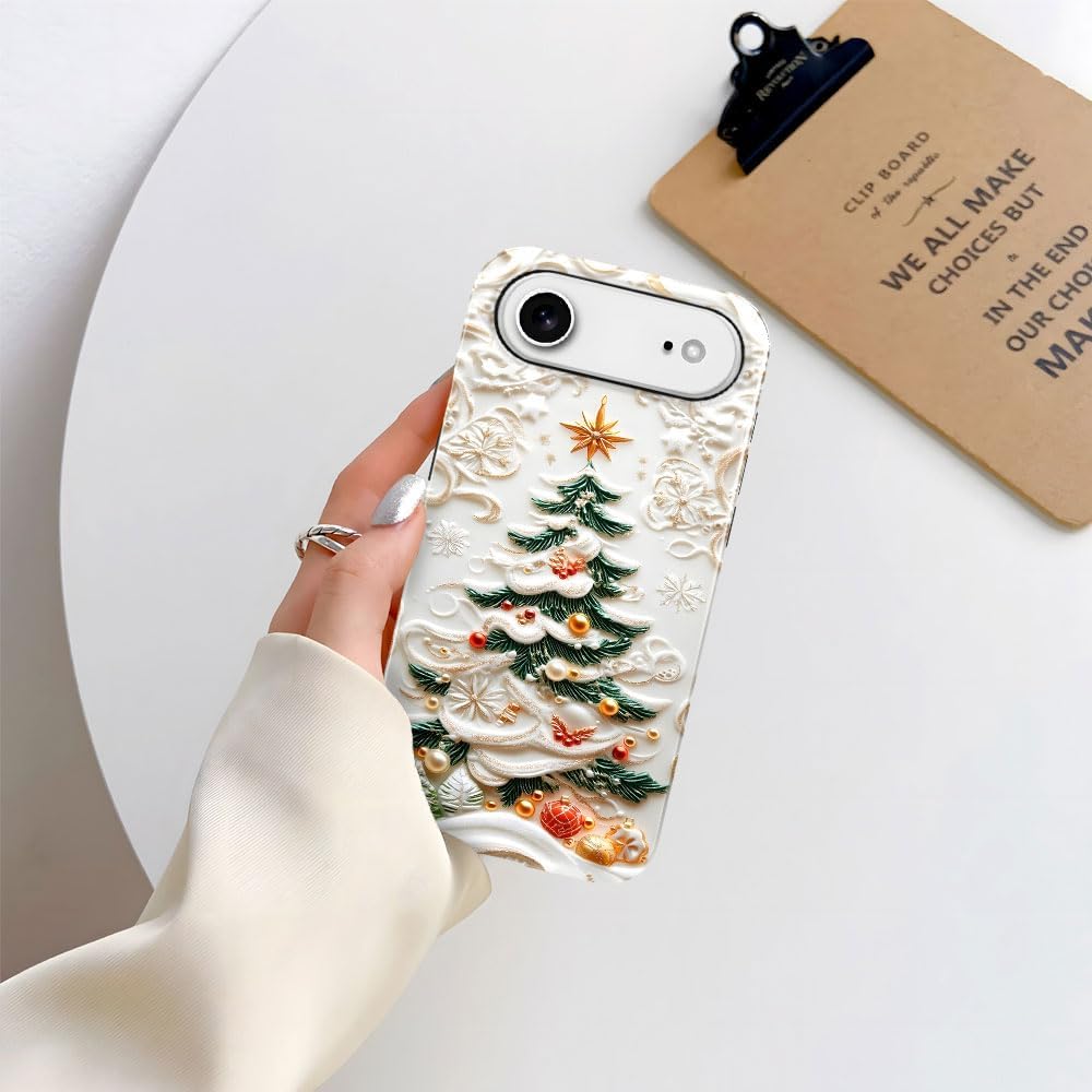 Case for iPhone 17 Air - Slim Fit Anti-Scratch Phone Case for Girl Women - Christmas Tree Stained Glass (Glossy)