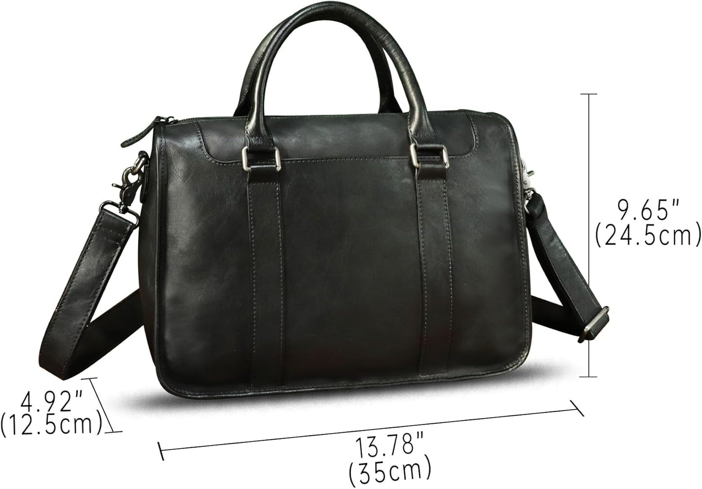Genuine Leather Messenger Briefcase Bags for Men Vintage Real Leather Shoulder Purse Crossbody Bag Computer Laptop Bag