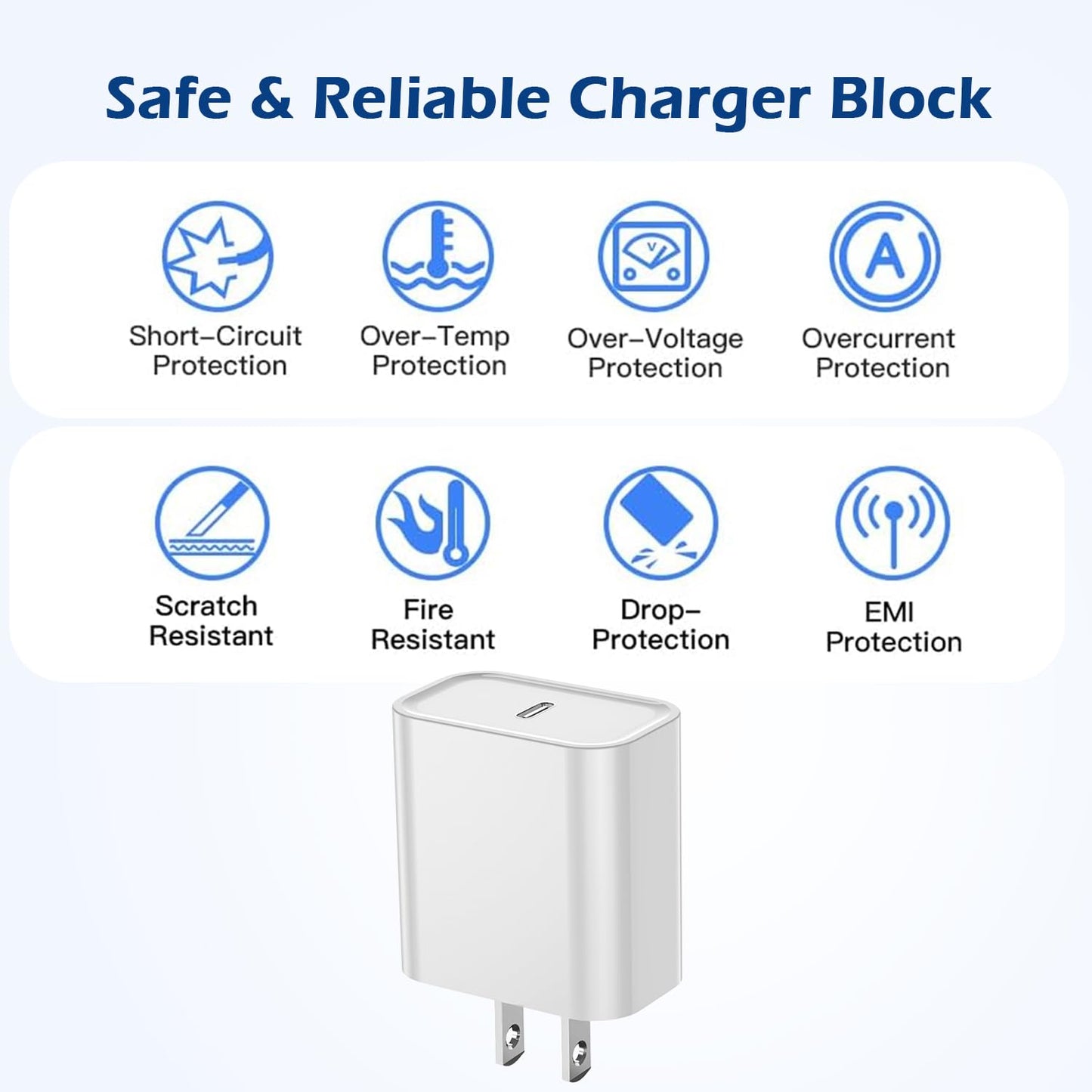 Fast Charging for iPhone 16/16e,Apple Charger Fast Charging,2Pack 20W USB C Charger Block with Extra Long 10FT USB C to Type C Charger Cable Cord for iPhone 16/16e/16Pro/16ProMax/15/iPad Pro/Air/Mini