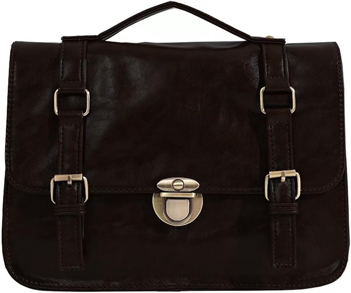 Messenger Bag Women -Faux Leather Cambridge Handbag - Vintage with Adjustable Shoulder Strap Briefcases Men