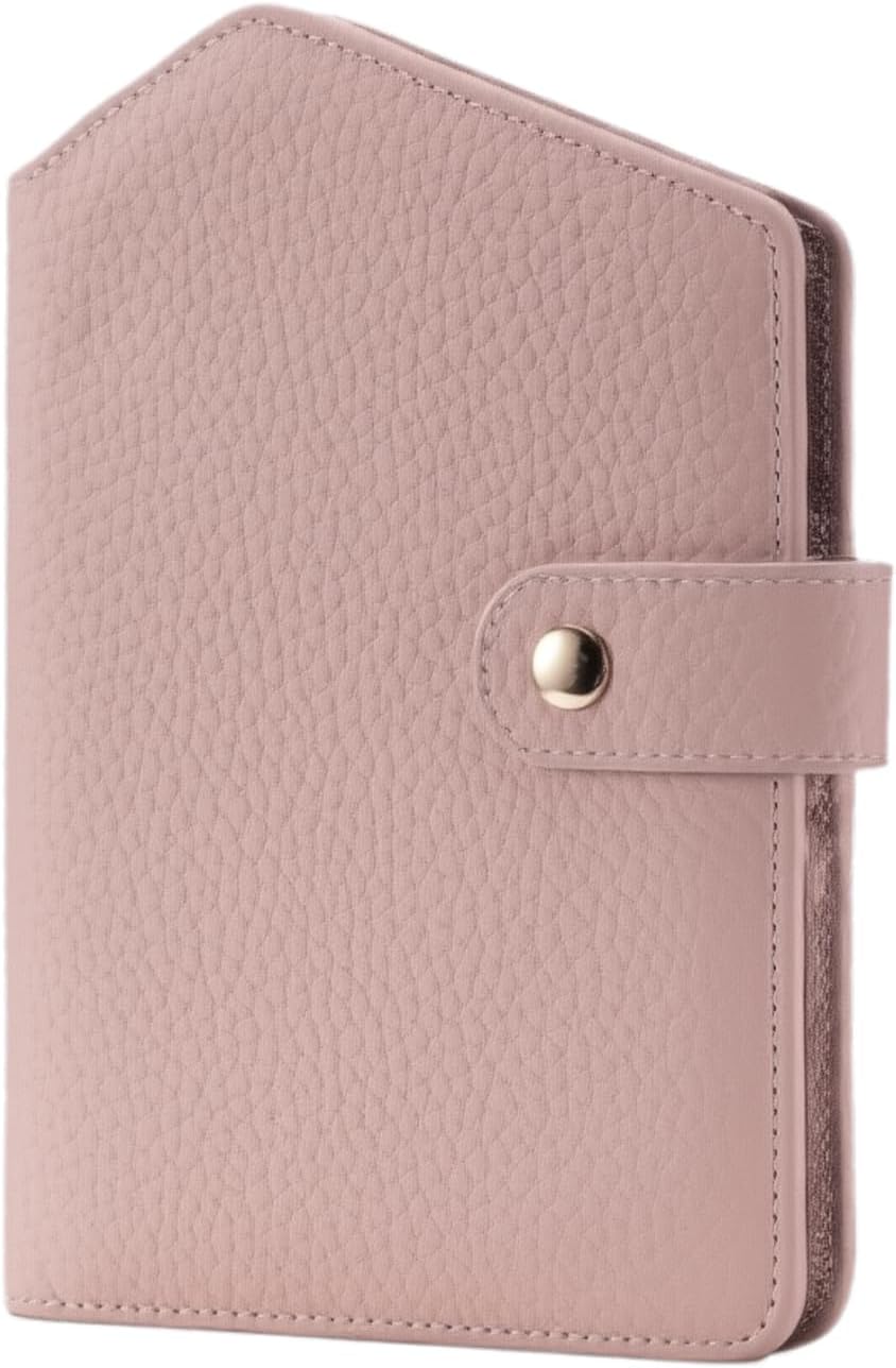 Cute RFID Passport Wallet for Women Leather Slim Passport Holder Travel Wallet Cover with Zipper Coin Purse, Credit Card, Sim and Tticket Slots (Pink)