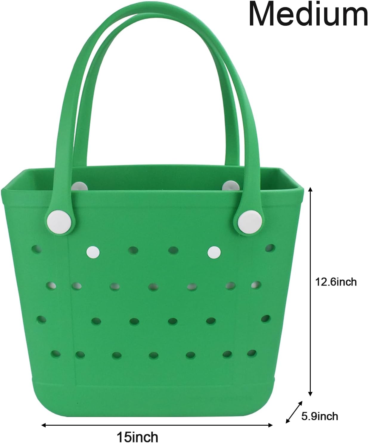 Rubber Beach Bag, Washable Moisture Resistant Durable Open Hole Tote Bag Beach Vacation Essentials