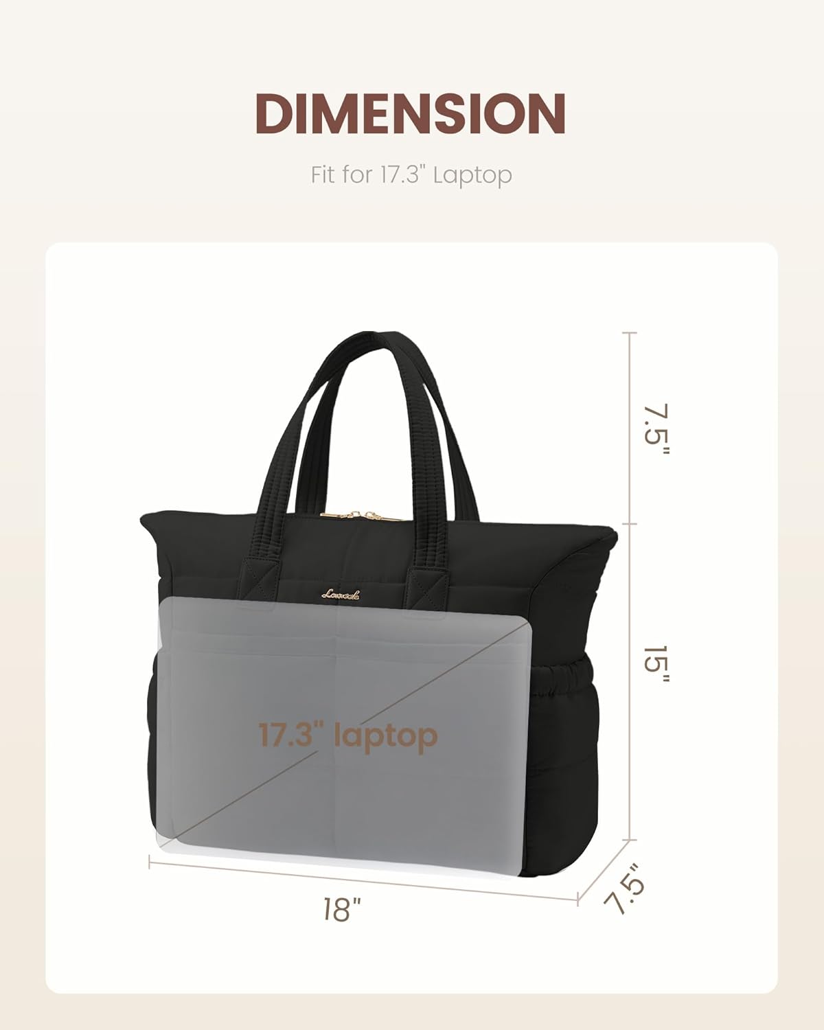 LOVEVOOK Tote Bag for Women,Light Puffer Tote Bag with Multi-pockets,Stylish Carry on Laptop Bags for Daily,Travel,Work,Gym