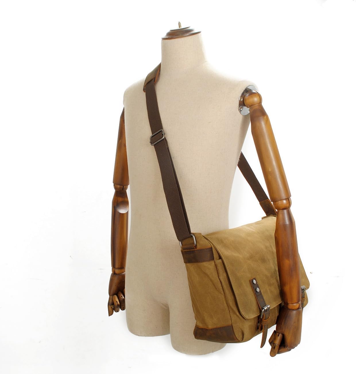 Waterproof Vintage-Style Canvas Messenger Bag - Durable & Stylish for Everyday Use Black
