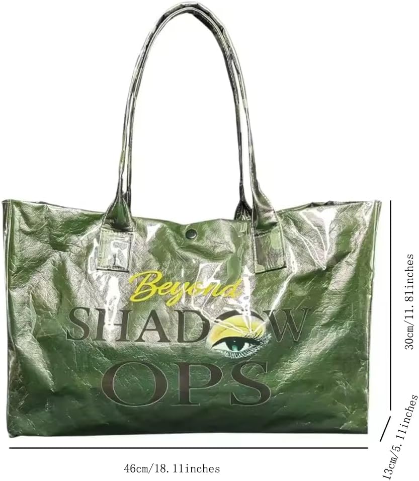 Beyond Shadow Ops™ Tote – Luxe Collection Army Green Military-Inspired Makeup & Travel Bag, Spacious Organizer Tote with PVC Exterior, Sturdy Handles & 2 Exterior Pockets