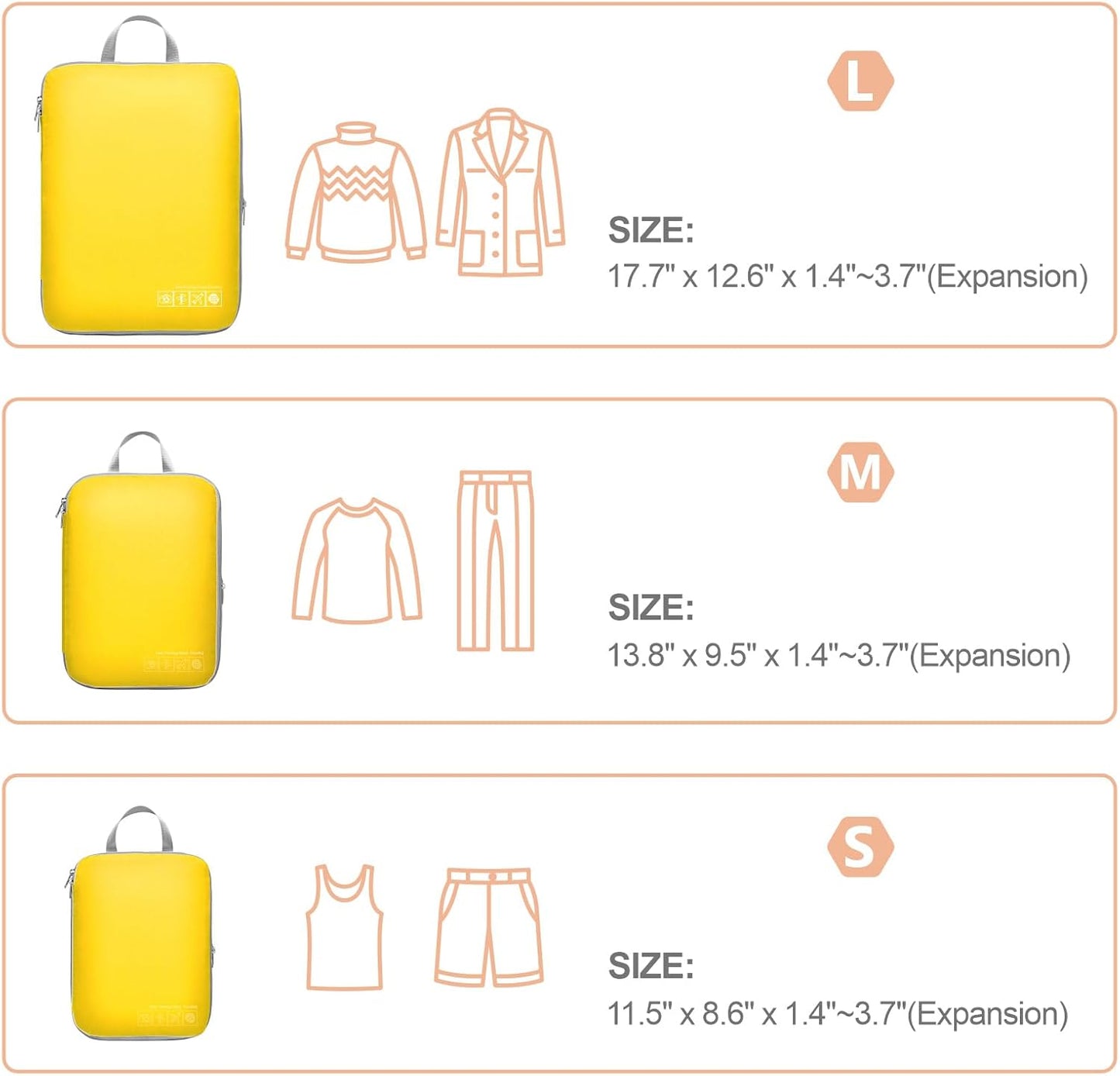 Cambond Compression Packing Cubes for Travel Women - Travel Bags Luggage Organizers Travel Essentials Compression Cubes for Travel Carry on Suitcases Organizer