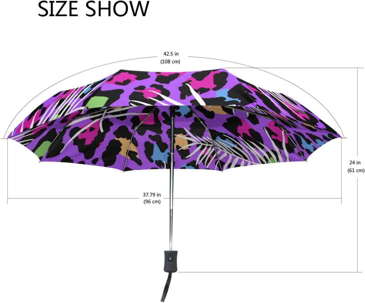 Automatic Umbrella One Touch Auto Open and Close Button Compact Travel Umbrella for Women Men Kid