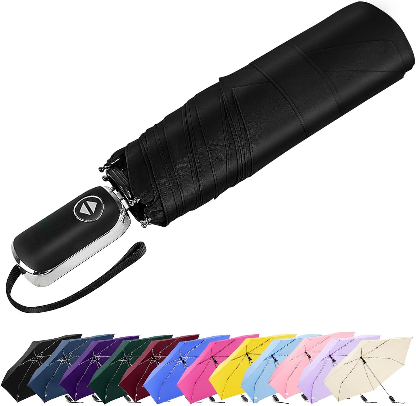 Lejorain Mini Umbrella for Travel Automatic - Folding Compact Flat Umbrella Lightweight Strong Portable Umbrellas for Rain Adults