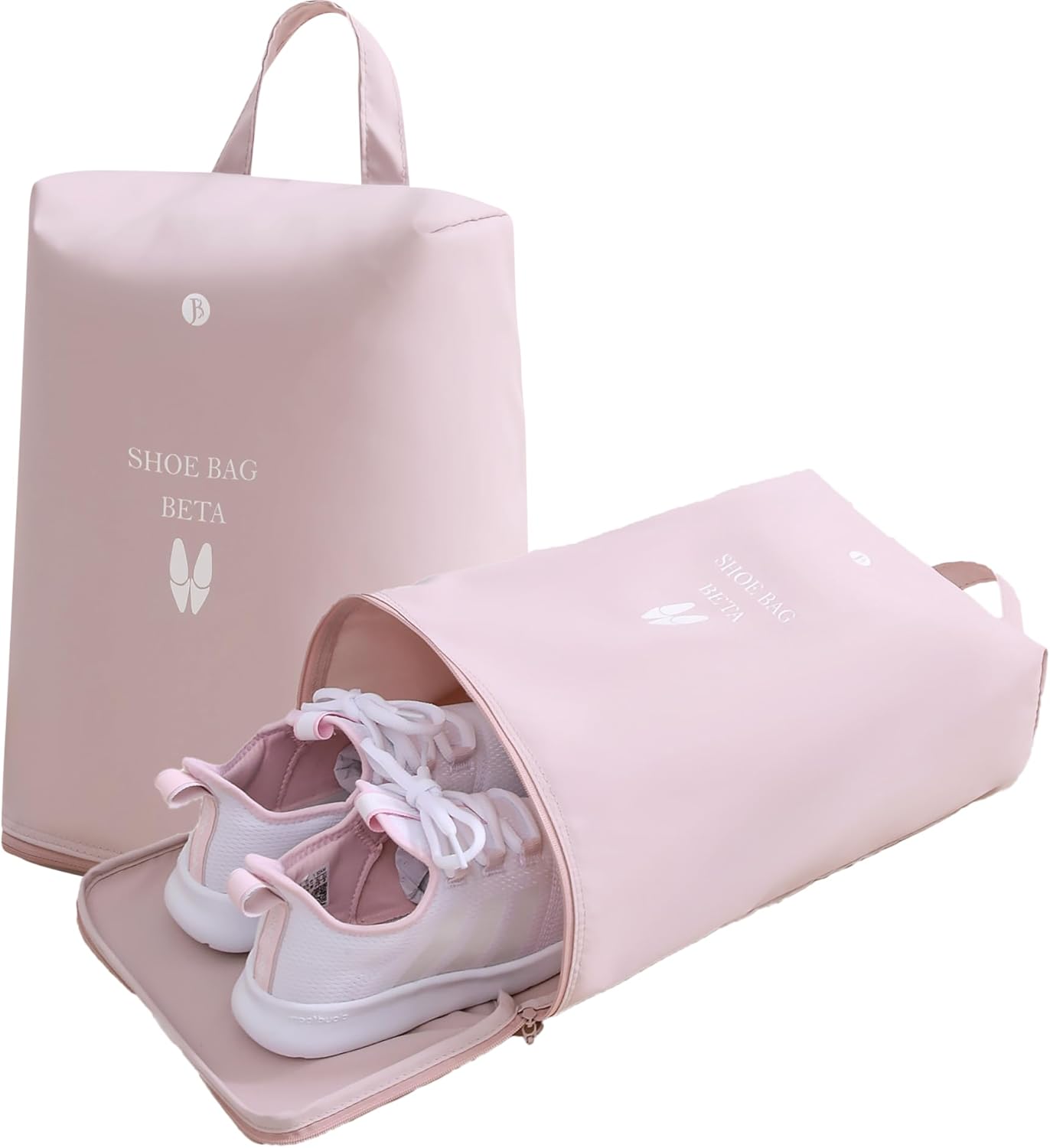 tianzong 2 Pack Shoe Bags for Travel, Water-resistant Shoe Storage Organizer with Zipper for Men and Women (Pink, T400-Beta)