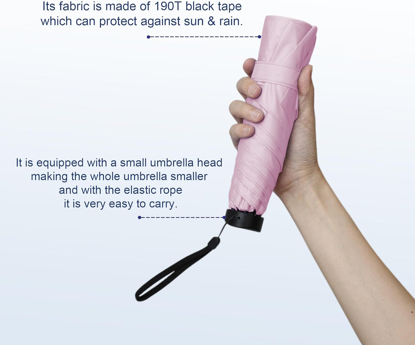 SoulRain 42" Travel Sun & rain Umbrella, Lightweight Windproof Umbrella, Portable Lightweight Compact Parasol with 99% UV Protection for women and men