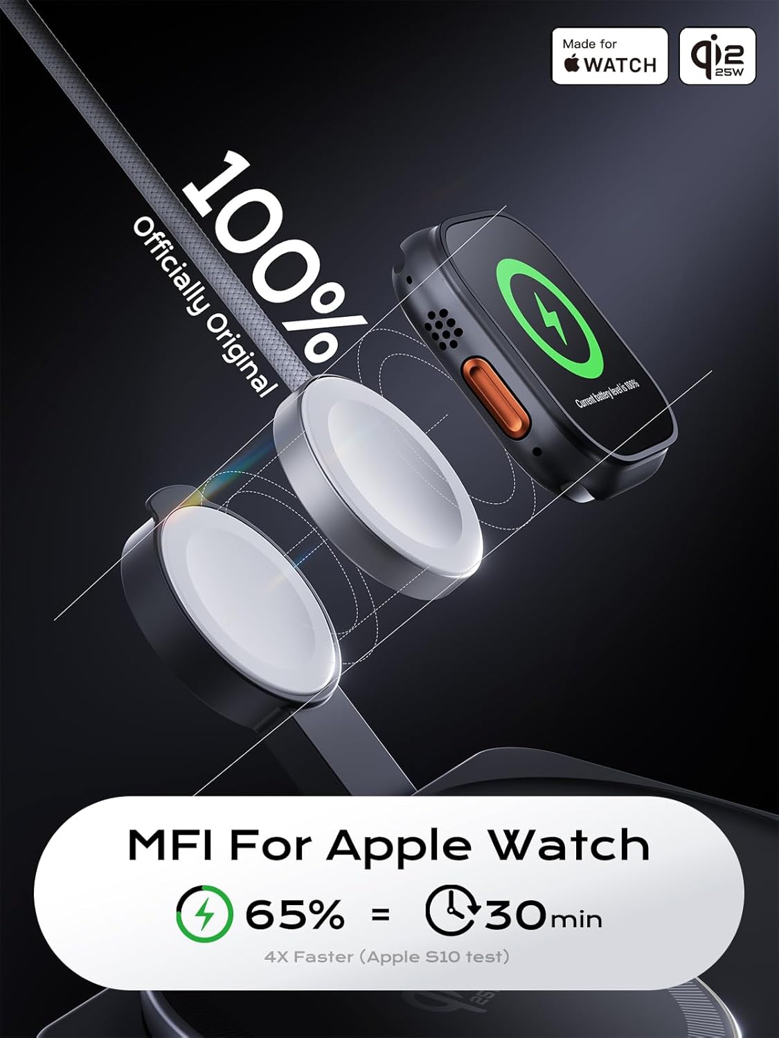 MFi Certified by Apple, THREEKEY 3-in-1 Charging Station, Qi2 25W Fast MagSafe Charger, Wireless Charger Stand for iPhone 12-17 Series, Apple Watch & AirPods, Pixel 10 Pro XL(45W Adapter Included)