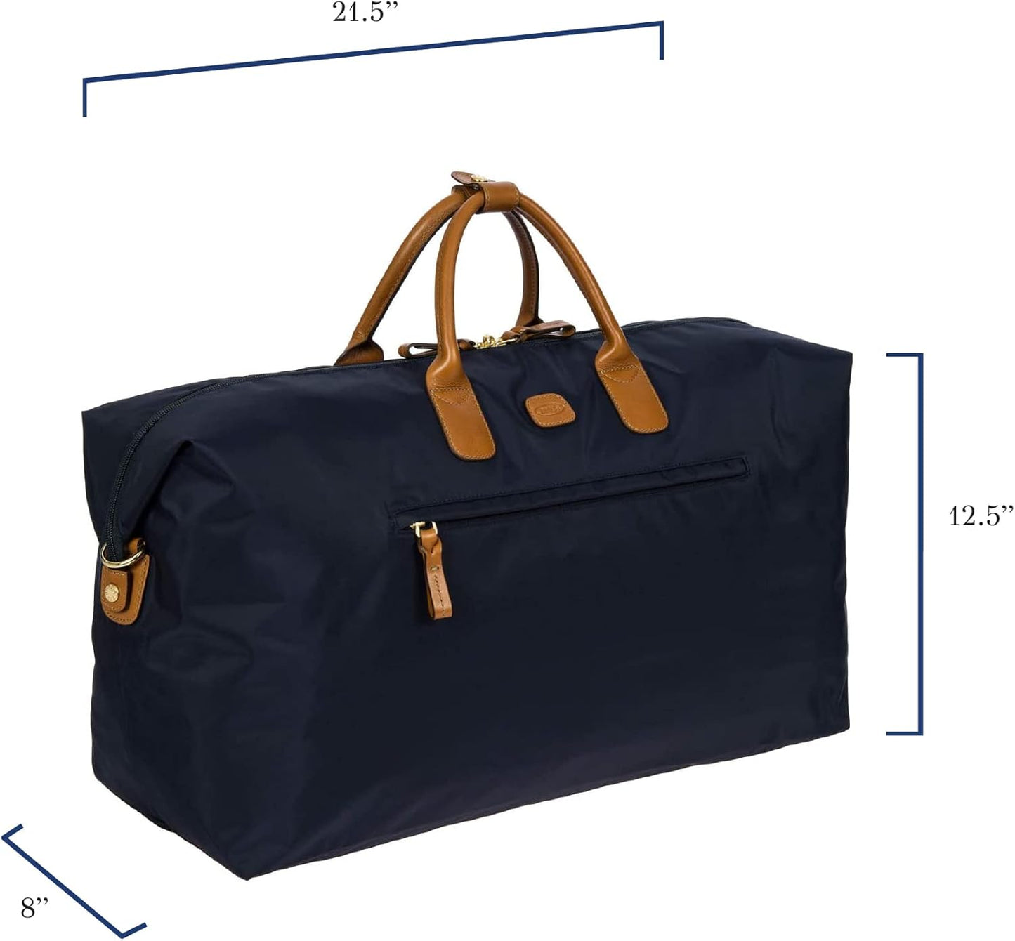 Bric's X-Travel Deluxe Duffle for Men and Women - Lightweight Overnight Carry On Travel Luggage with Tuscan Leather Trim and Sleeve Attachment - Water-Resistant Weekender or Gym-Ready Duffel