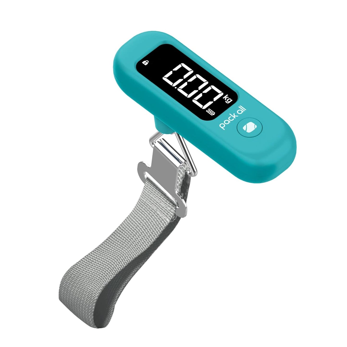 pack all 110 Lbs Luggage Scale, Digital Handheld Baggage Scale, Travel Suitcase Weight Scale with LCD Display, Battery Included, Malachite Blue