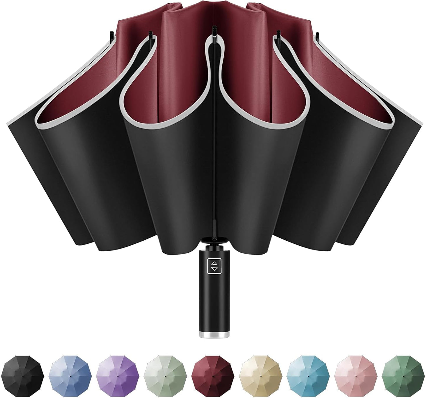 Yoobure Windproof Travel Umbrella - Automatic Umbrellas for Rain, Compact Folding Umbrella with UV Protection, Lightweight Portable Design for Backpack/Walking/Car, Sun & Storm Ready