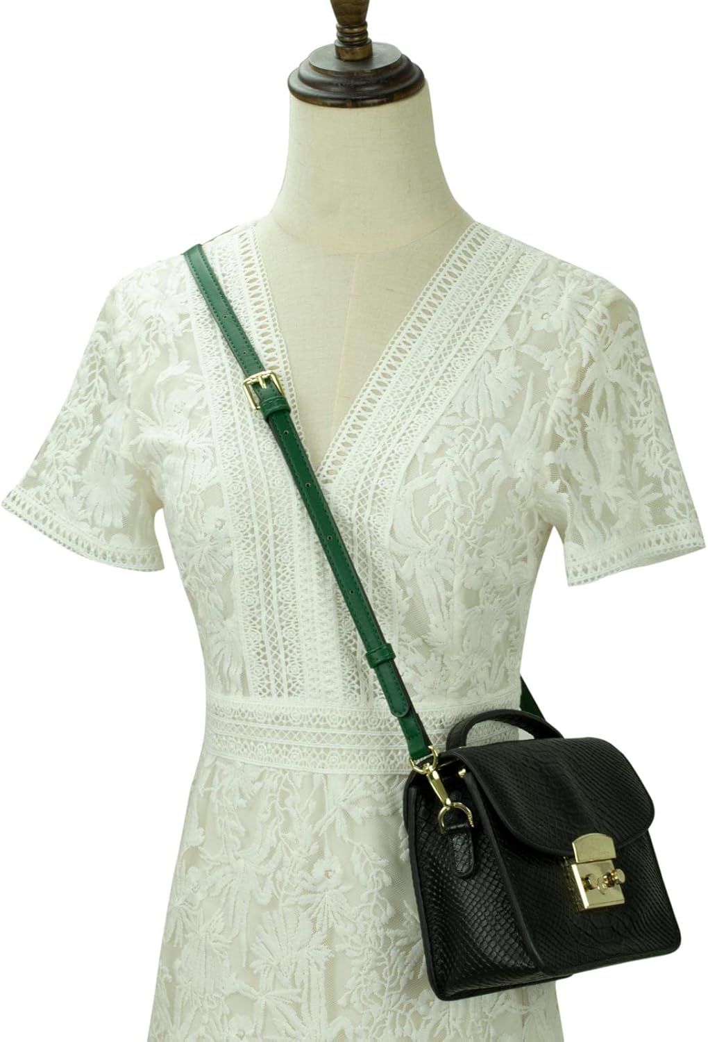 Allzedream Leather Purse Strap Replacement Crossbody Handbag Long Adjustable (Green)