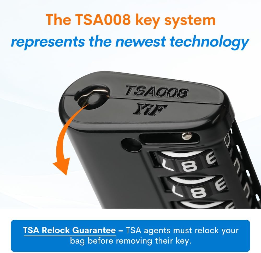 Forge TSA Approved Luggage Locks 4 Digit Combination TSA Travel Locks with TSA008, Open Alert Indicator, Zinc Alloy Body for Luggage, Suitcase, Backpack, and More. Black 4 Locks.