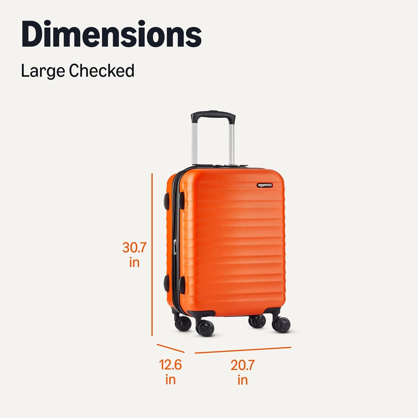 Amazon Basics 30" Hardside Large Checked Luggage, Hardshell Suitcase With Wheels, Expandable For Up