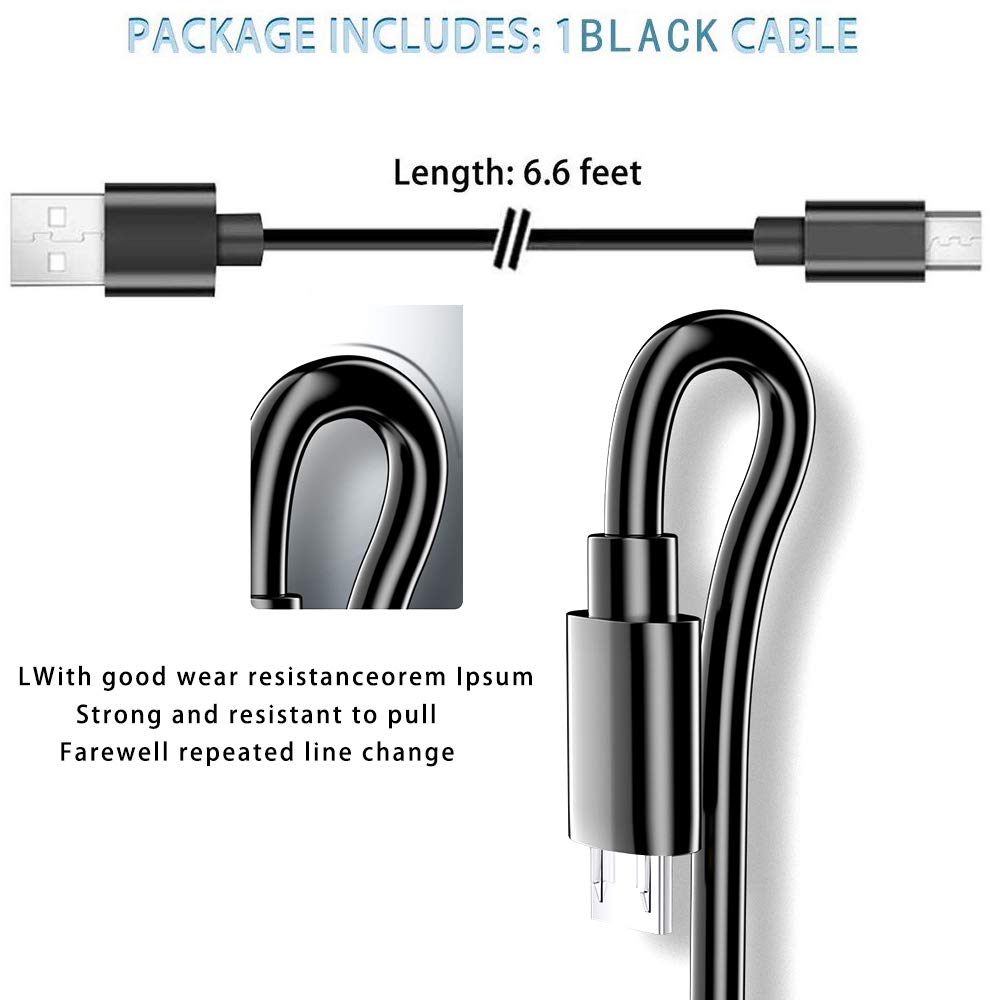 Micro USB Charging Cable Cord Wall Charger Compatible for Beats by Dr Dre Studio Solo Powerbeats 3 2 1 Wireless Headphone, Sony SRS-XB41 XB12 XB20 XB21 XB22 XB31 XB32 XB01 XB10, SRS X3 X2 Speaker 3FT