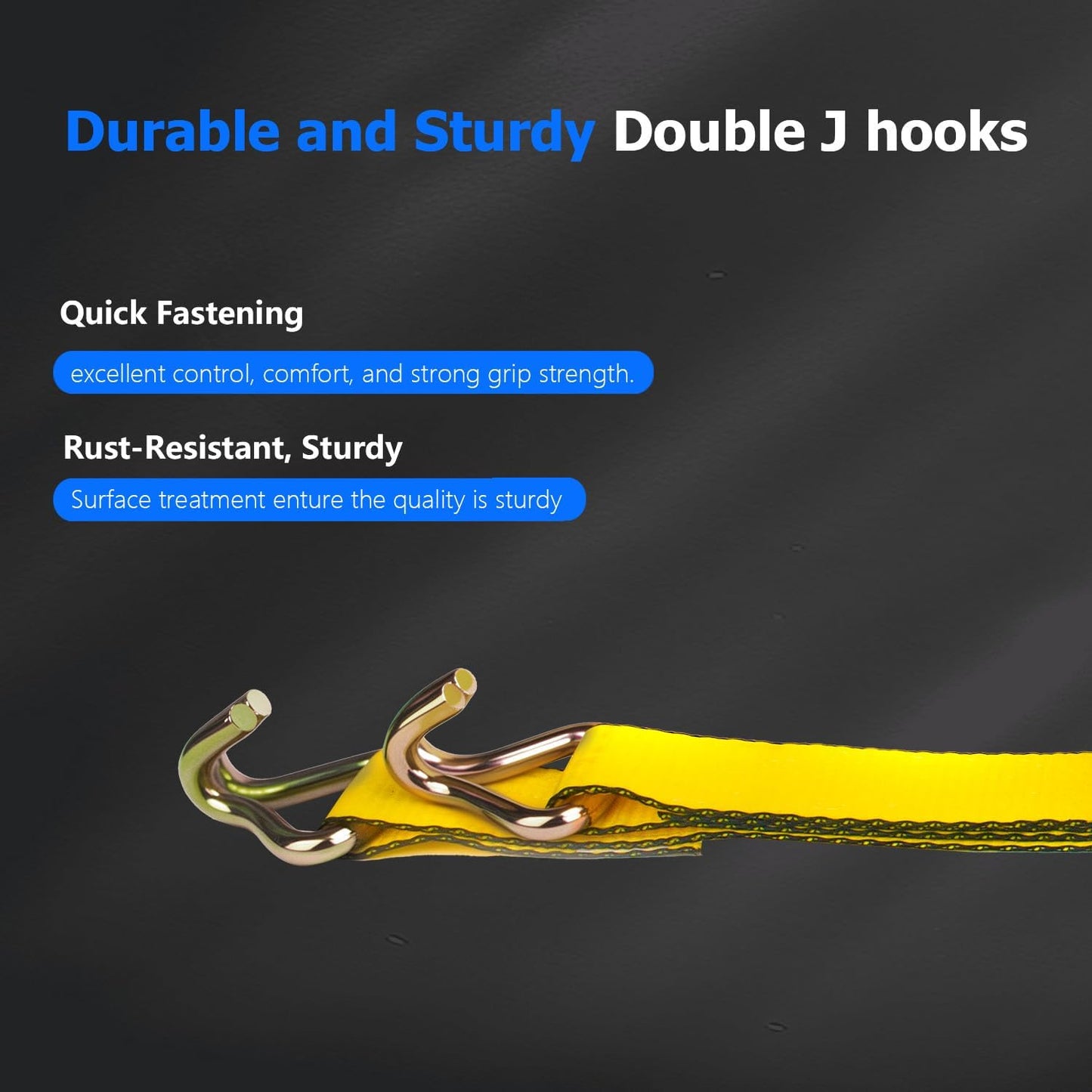 Ratchet Straps Heavy Duty(4 Pack),2 Inch x 30ft Tie Down Straps Ratchet with Double J Hook, 10000lbs Breaking Strength, Cargo Ratchet Straps for Moving Motorcycle, Trailer & Trucks