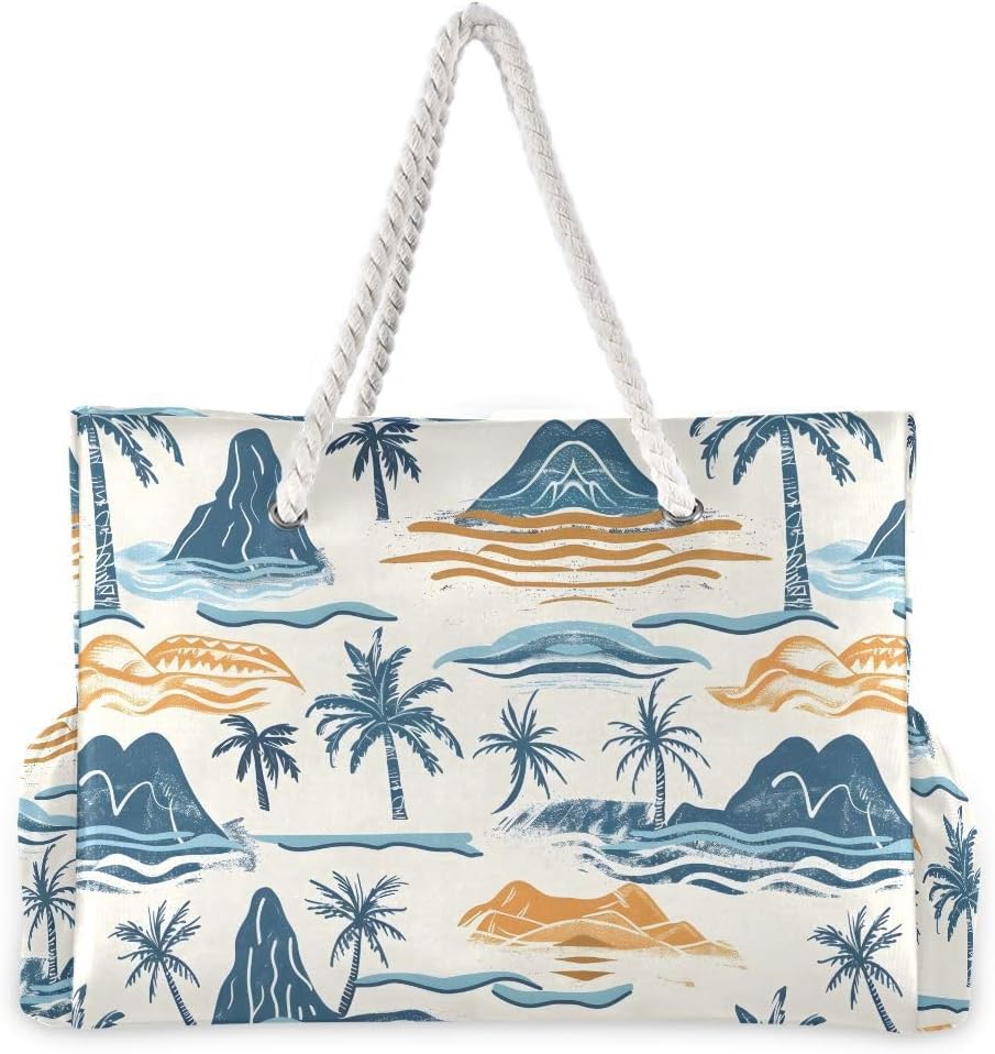 senya Large Beach Shoulder Bags Canvas Tote Water Resistant for Gym Travel Daily