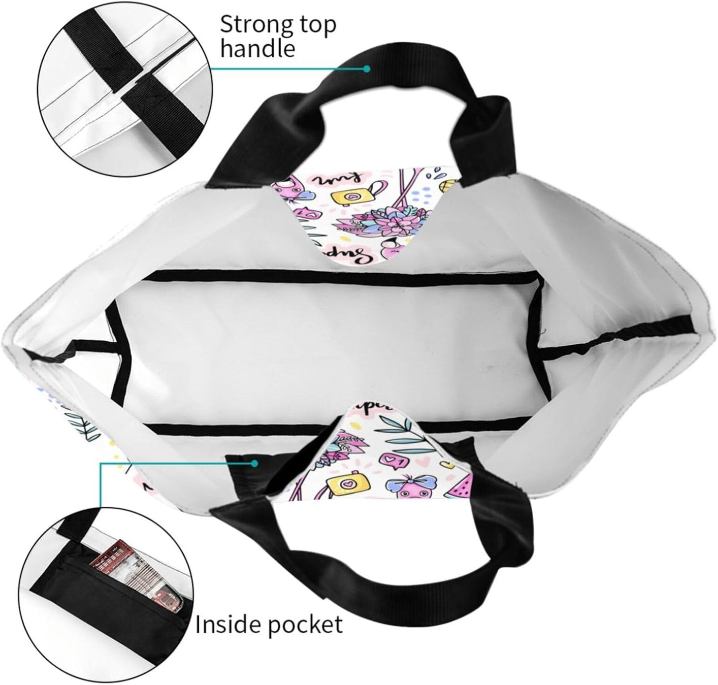 Tote Bag Beach Bag for Women Reusable Grocery Large Shopping Shoulder Bag Travel Handbag