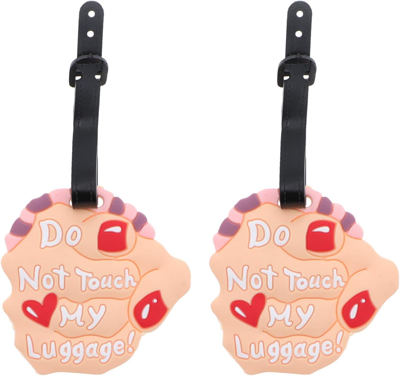 SandT Collection Do Not Touch My Luggage Tag Suitcase ID Holder - Set of 2 Hand