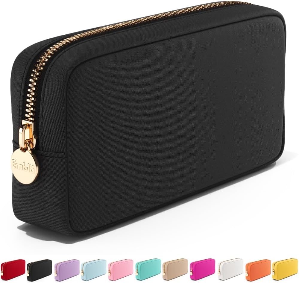 Embla Makeup Bag Travel Cosmetics Pouch and Toiletry Bag, Nylon Zipper Pouch Purse, Cute Make Up