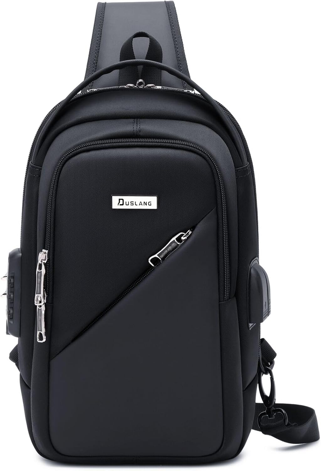 Hiking Daypack Shoulder Backpack Crossbody Hiking Purse for Men, Chest Bags with USB Charger Port For Casual Camping Biking Travel Cycling