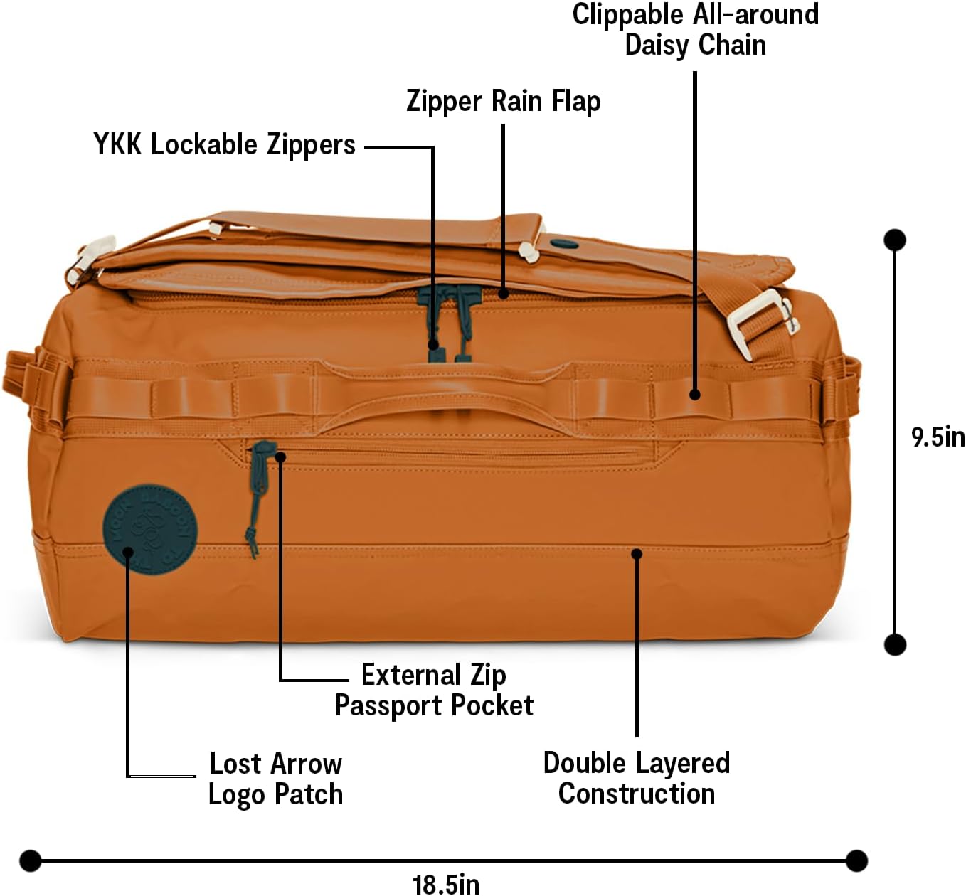 Baboon to the Moon Go-Bag Mini 32L – Detachable Straps, Small Duffle Bag for Travel, Gym Bag for Women, Mens Travel Bag, Duffel Bags for Traveling, Travel Duffel Bags for Women (Caramel)