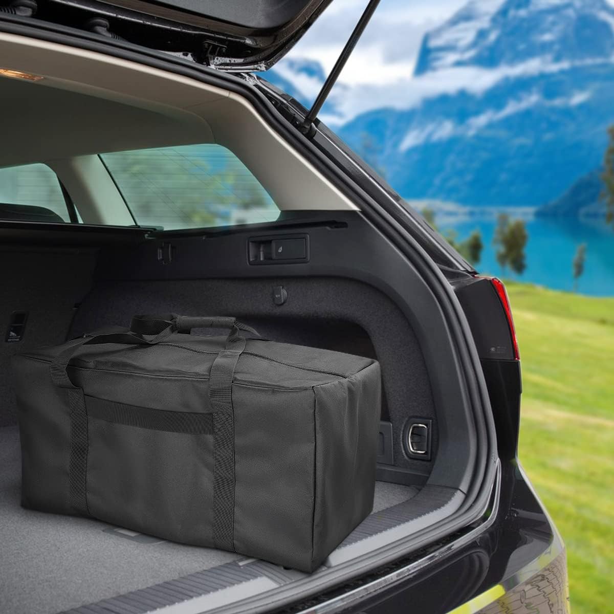COOLBEBE 24x12x12 Inch Travel Duffle Bag (53L), Mid-Size Weekender for Overnight Trips, Camping, and Sports Gear Hauling, Water Resistant, Black