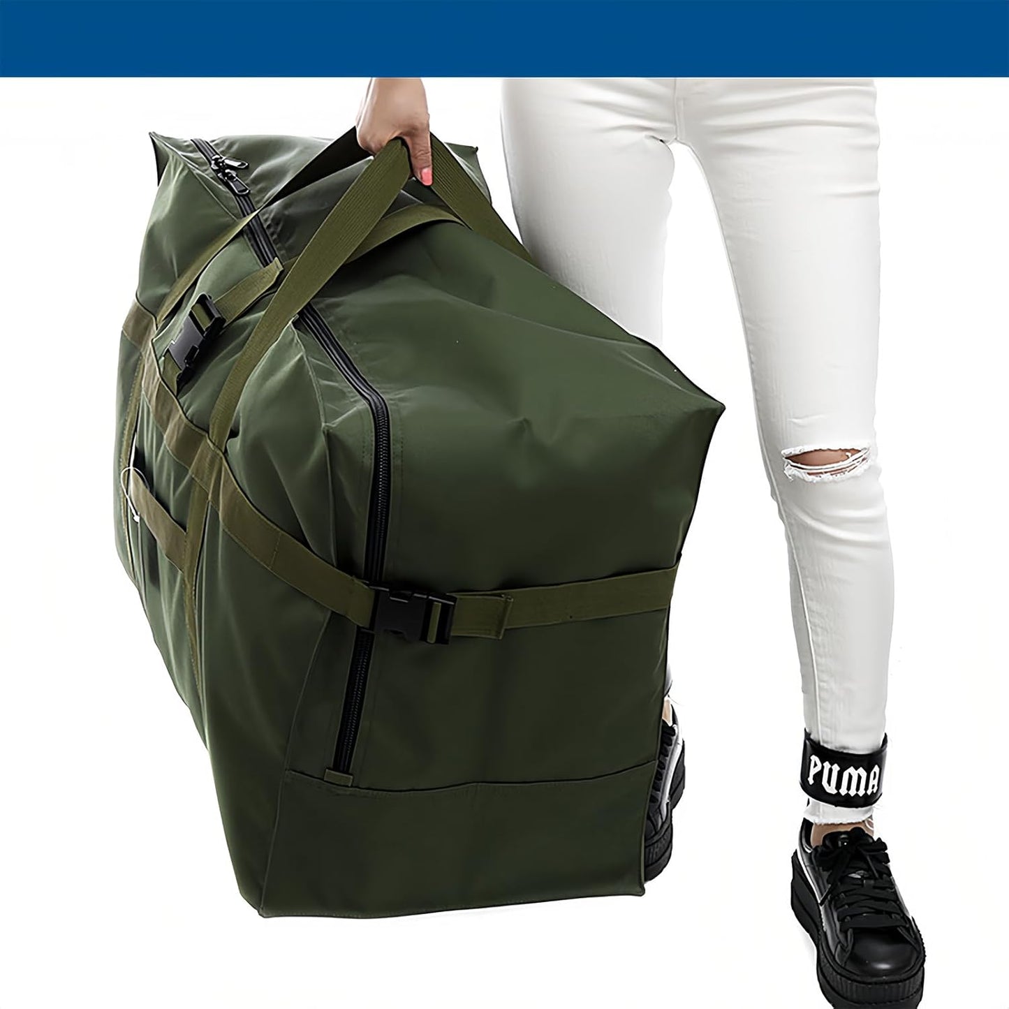 Arxus Large Duffel Bag, Waterproof Carry on Weekend Overnight Storage Bag over Luggage for Airline