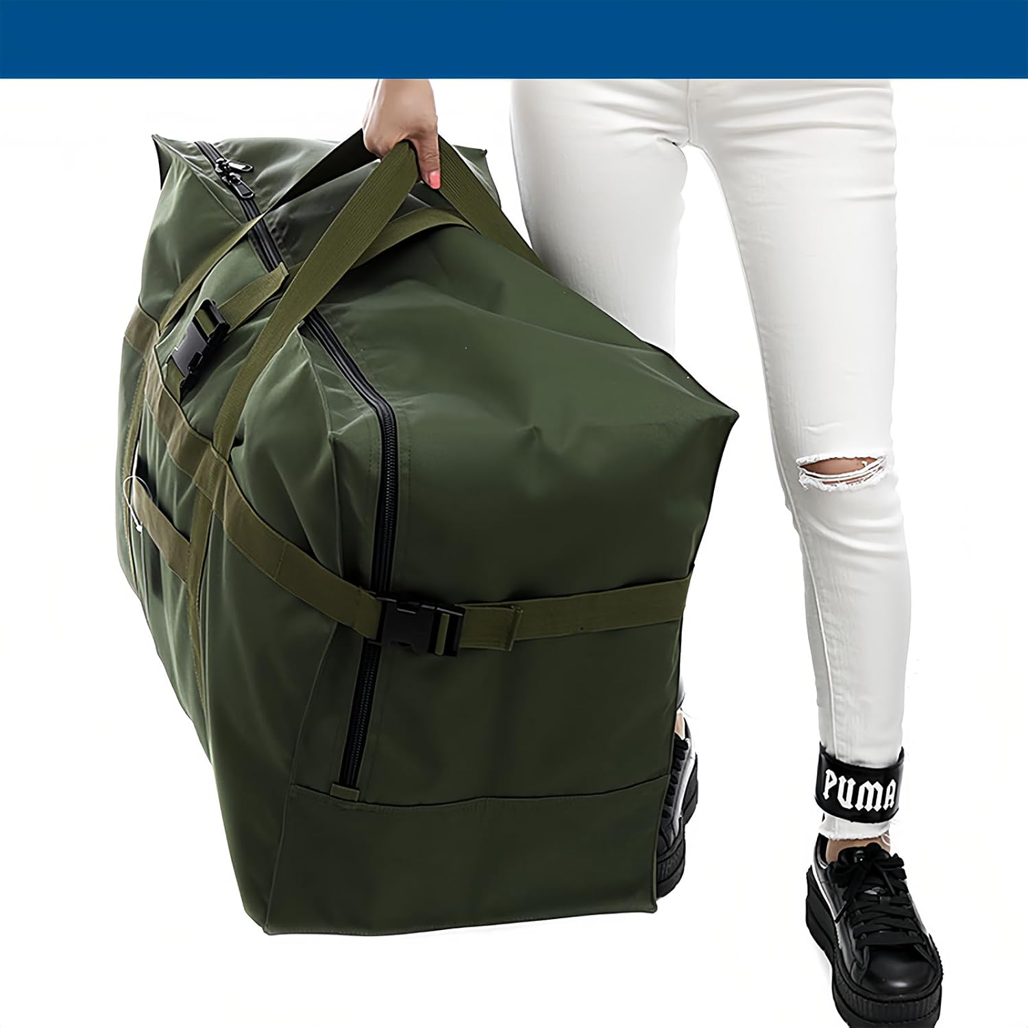 Arxus Large Duffel Bag, Waterproof Carry on Weekend Overnight Storage Bag over Luggage for Airline