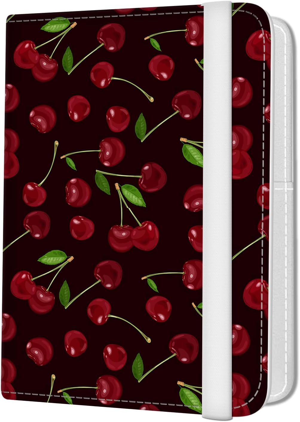 Passport Holder for Travel Essentials, Leather RFID Blocking Passport Wallet Cover Case, Cute Passport Book Holders for Women and Men Cute Cherry