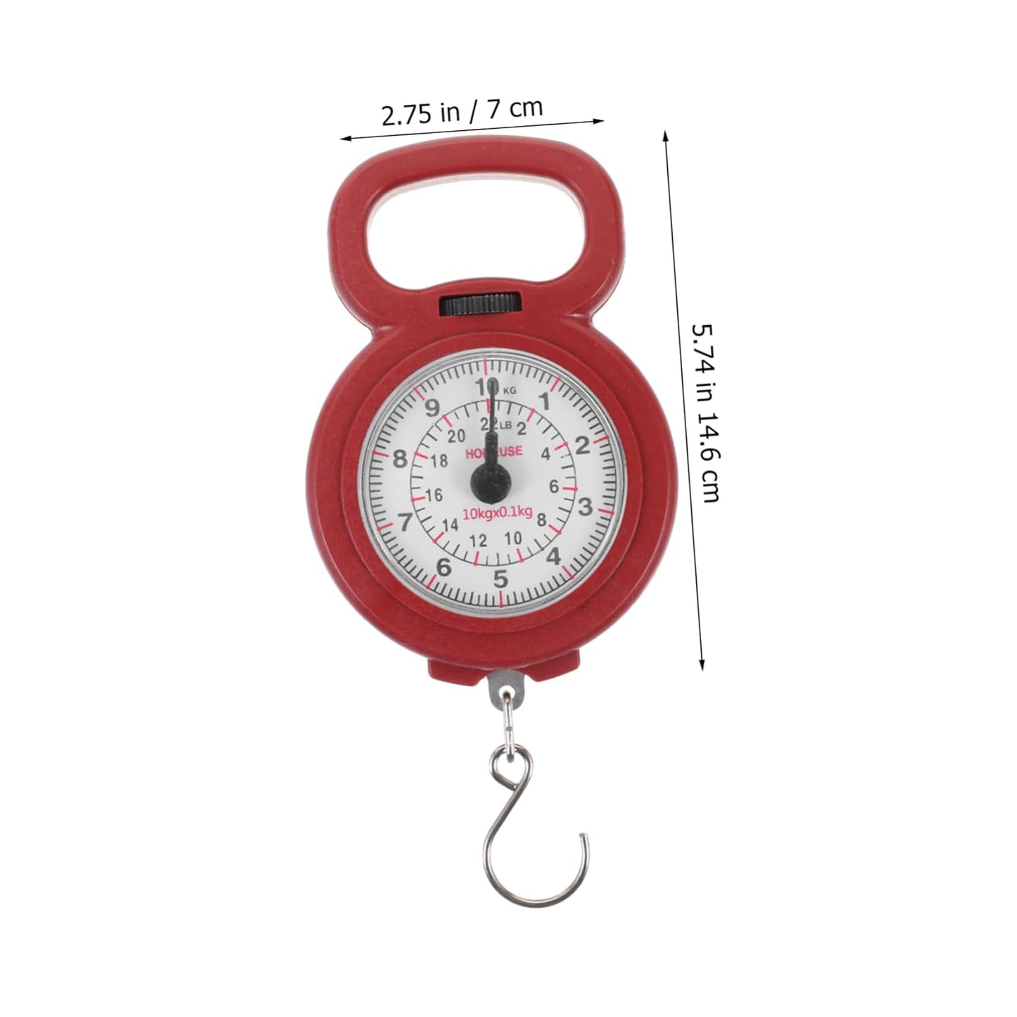 LIFKOME 10kg Portable Hand Scale Fishing Scales Manual Lightweight for Travel Capacity Random Color