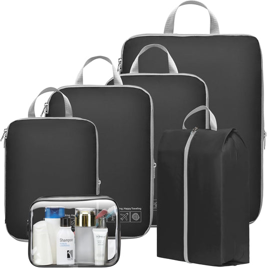 Cambond Compression Packing Cubes for Travel Women - Travel Bags Luggage Organizers Travel Essentials Compression Cubes for Travel Carry on Suitcases Organizer