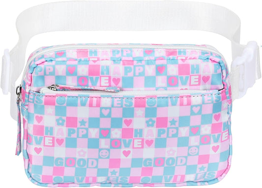 HDE Belt Bag 2L Fanny Pack Cross Body with Adjustable Strap Travel Waist Pack - Good Vibes