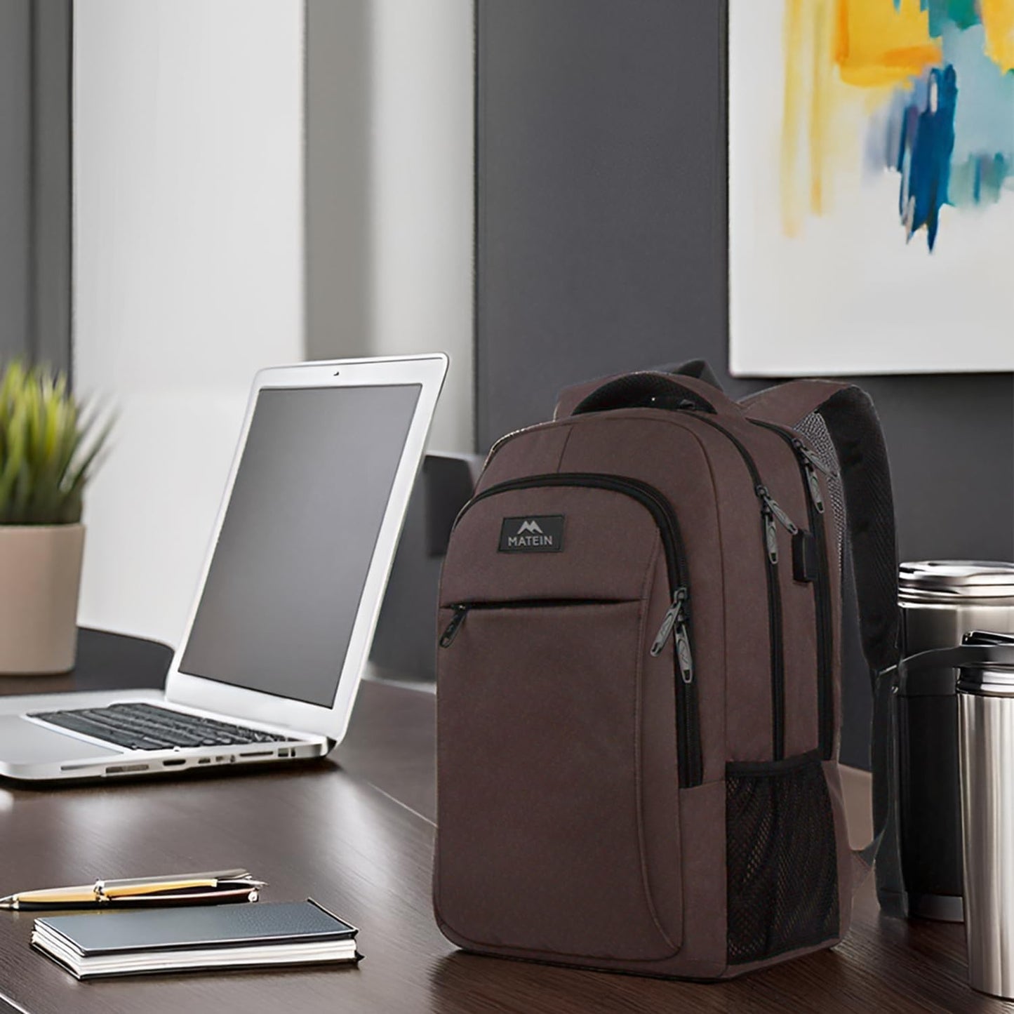 MATEIN 15-inch Laptop Backpack, School Backpack with USB for Men Women and College Student, Sturdy