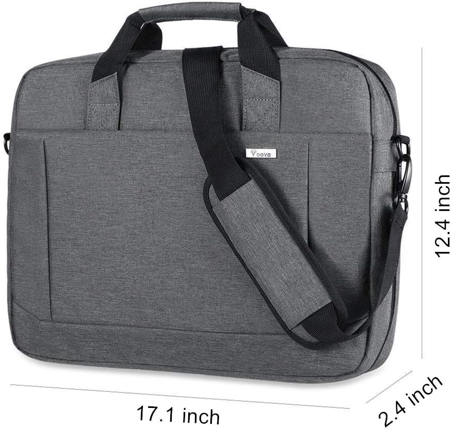 Voova Laptop Bag Case 15 15.6 16 Inch, Computer Sleeve Messenger Bag with Shoulder Strap Expandable Waterproof Business Briefcase for Men Women to Work Travel School, Fit 14-16 Inch Laptop, Grey